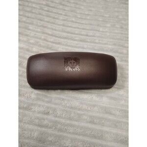 Anne Klein Designer Brown Eyeglasses Lion Lined Designer Hard Clam Shell Case